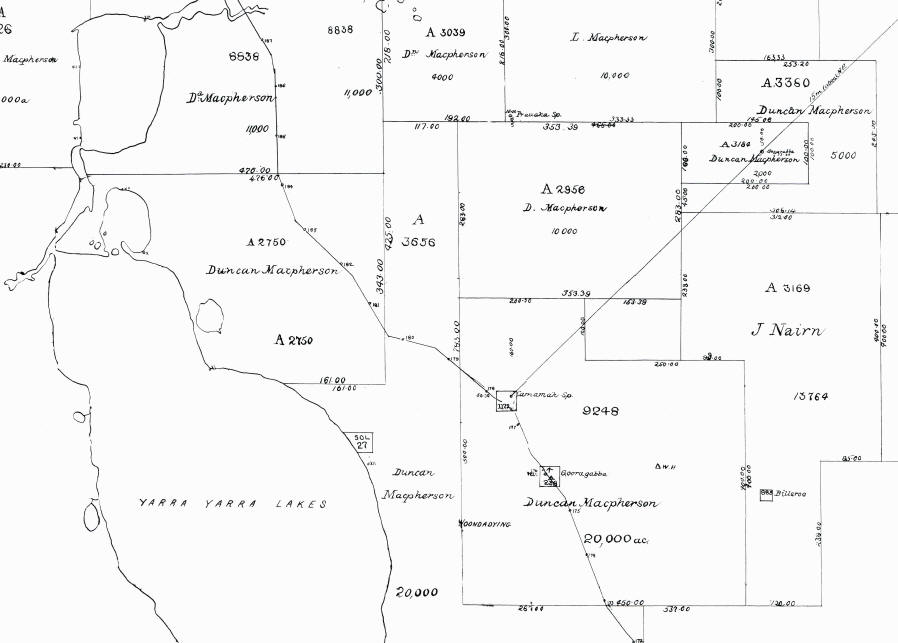 1879 Map of Pastoral Leases in Carnamah